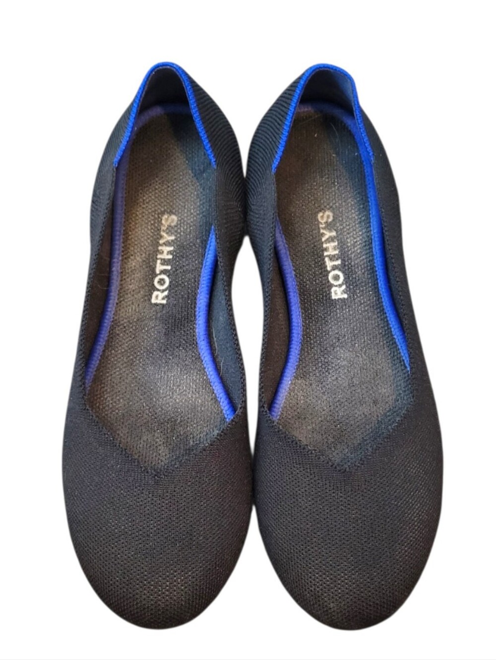 Rothy's Classic Round Toe Black Ballet Flats Size W10
